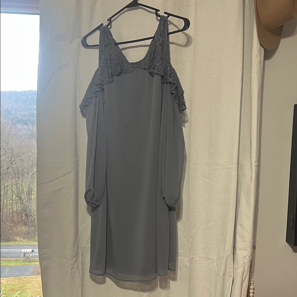 Maurices Gray Long Sleeve Dress